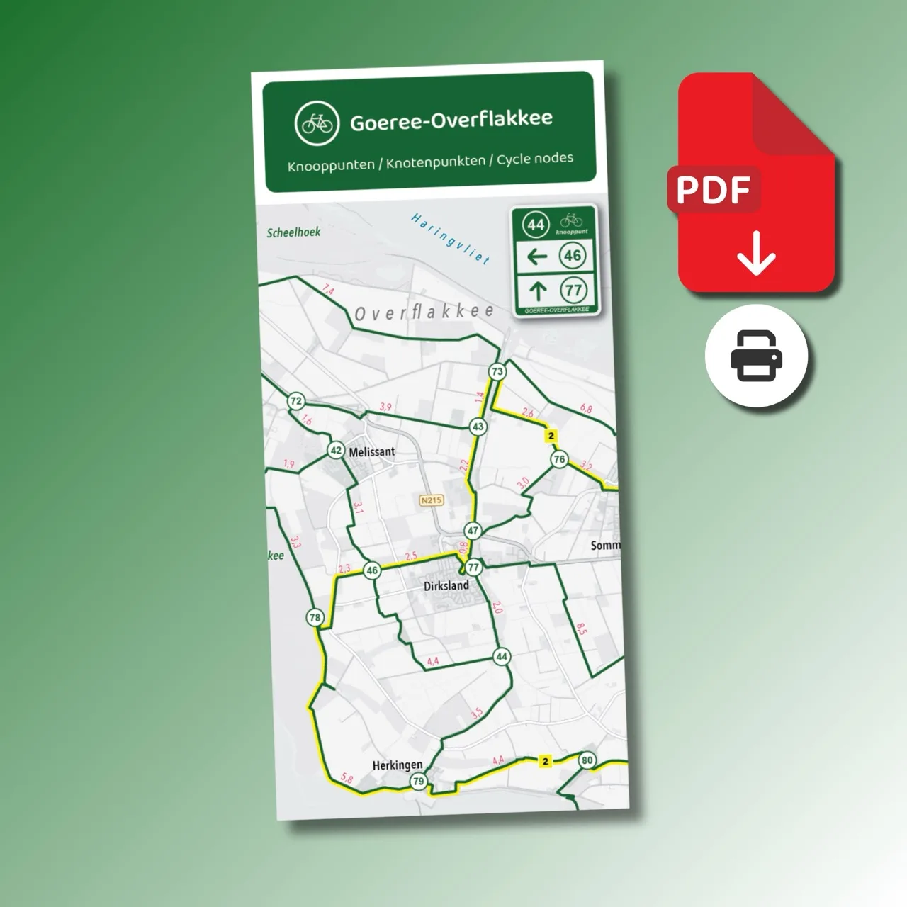 Zeeland Fahrradkarten Bundle: 8 Karten mit Knotenpunkten (PDF)