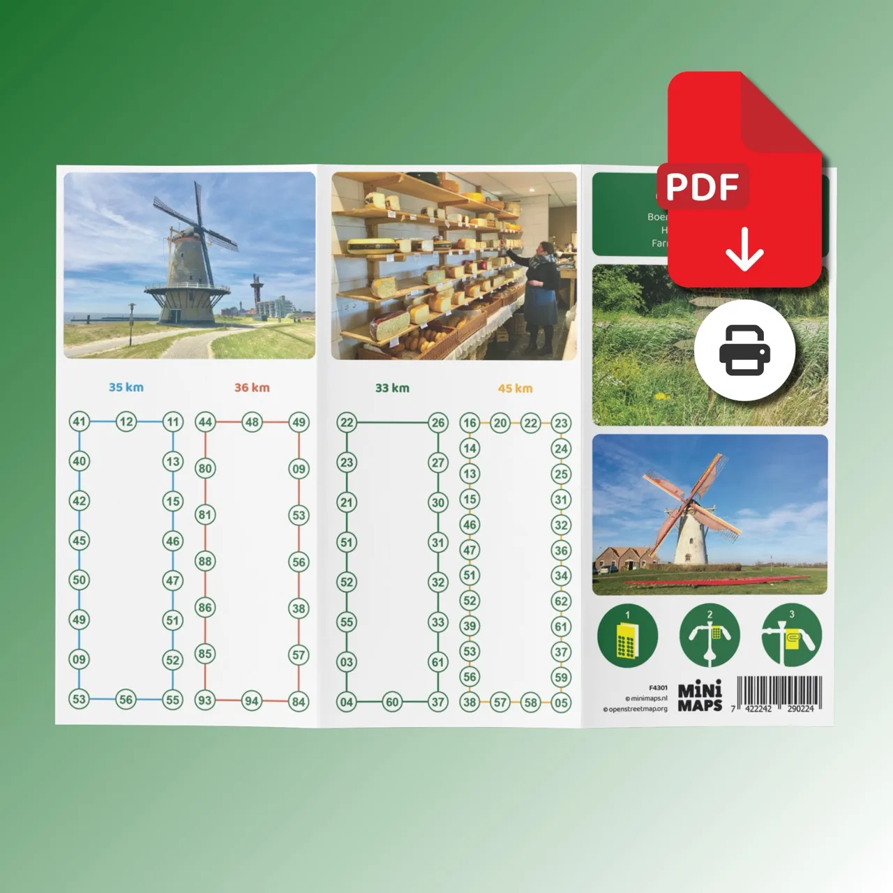 Bike Map Walcheren - Farm shops and windmills (PDF)