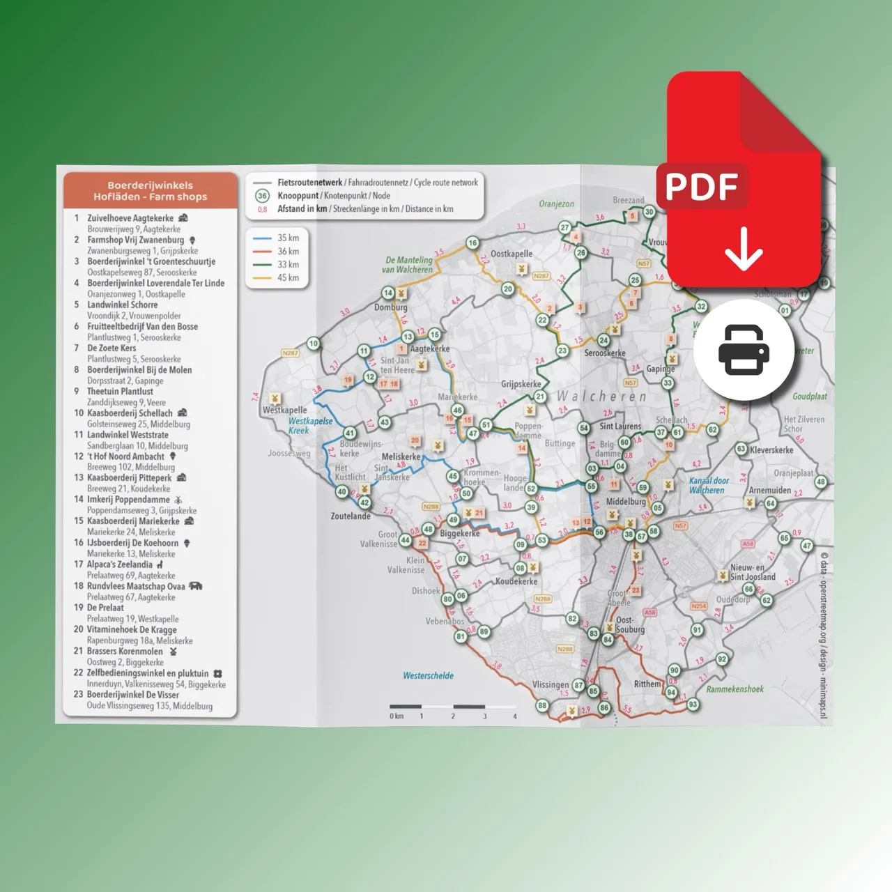Bike Map Walcheren - Farm shops and windmills (PDF) (2)