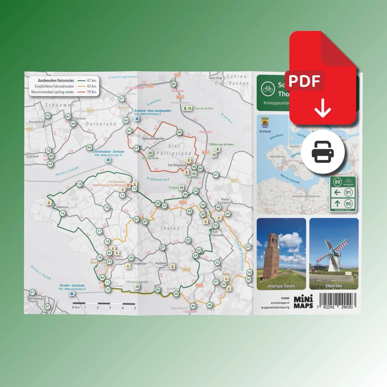 Fahrradkarte Schouwen-Duiveland, Tholen und Sint Philipsland (PDF)